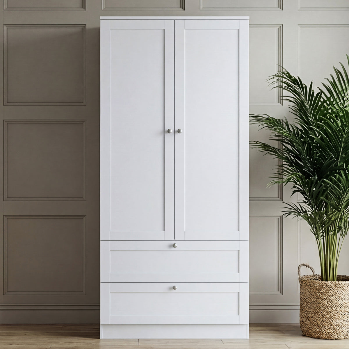 Altino 2 Door 2 Drawer Wardrobe, White