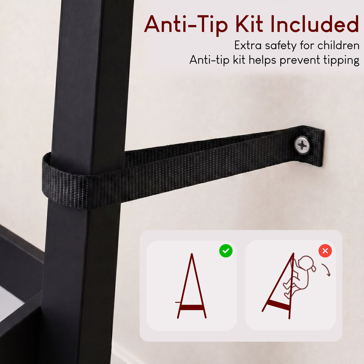 Wooden Kids Clothes Rack with Storage Shelf, Black