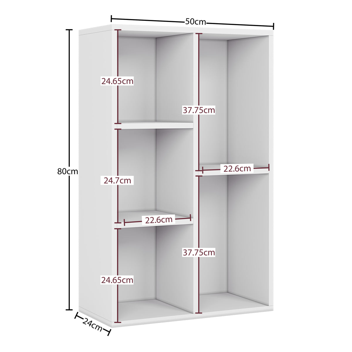 5-Cube Storage Cabinet Unit, White