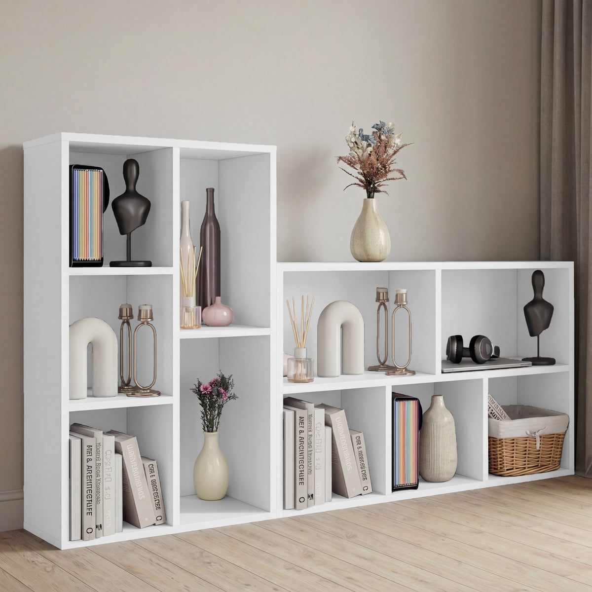 5-Cube Storage Cabinet Unit, White