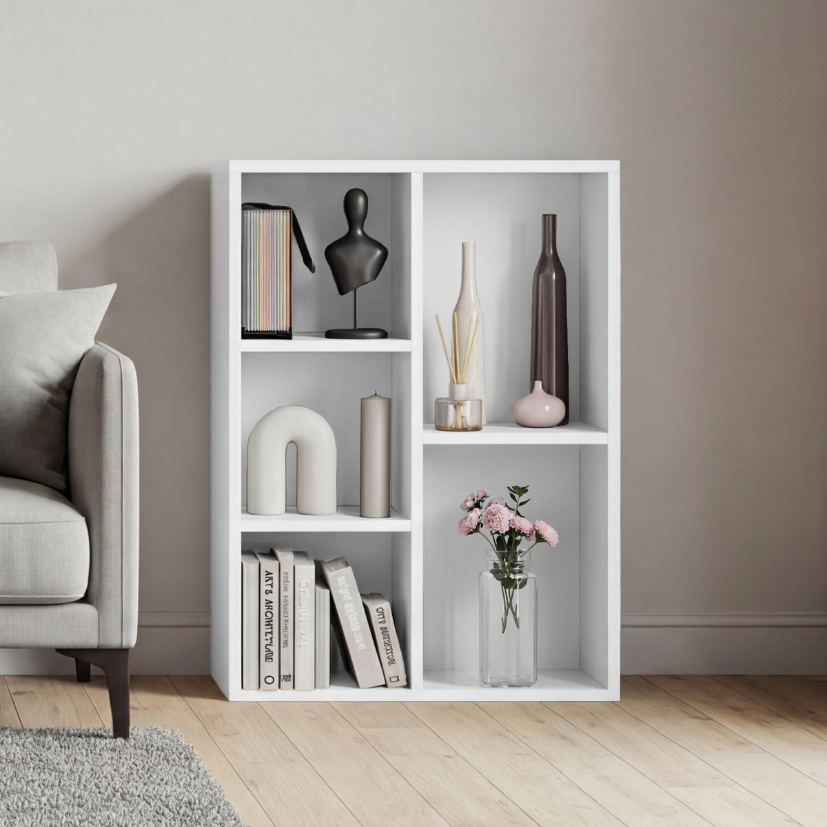 5-Cube Storage Cabinet Unit, White