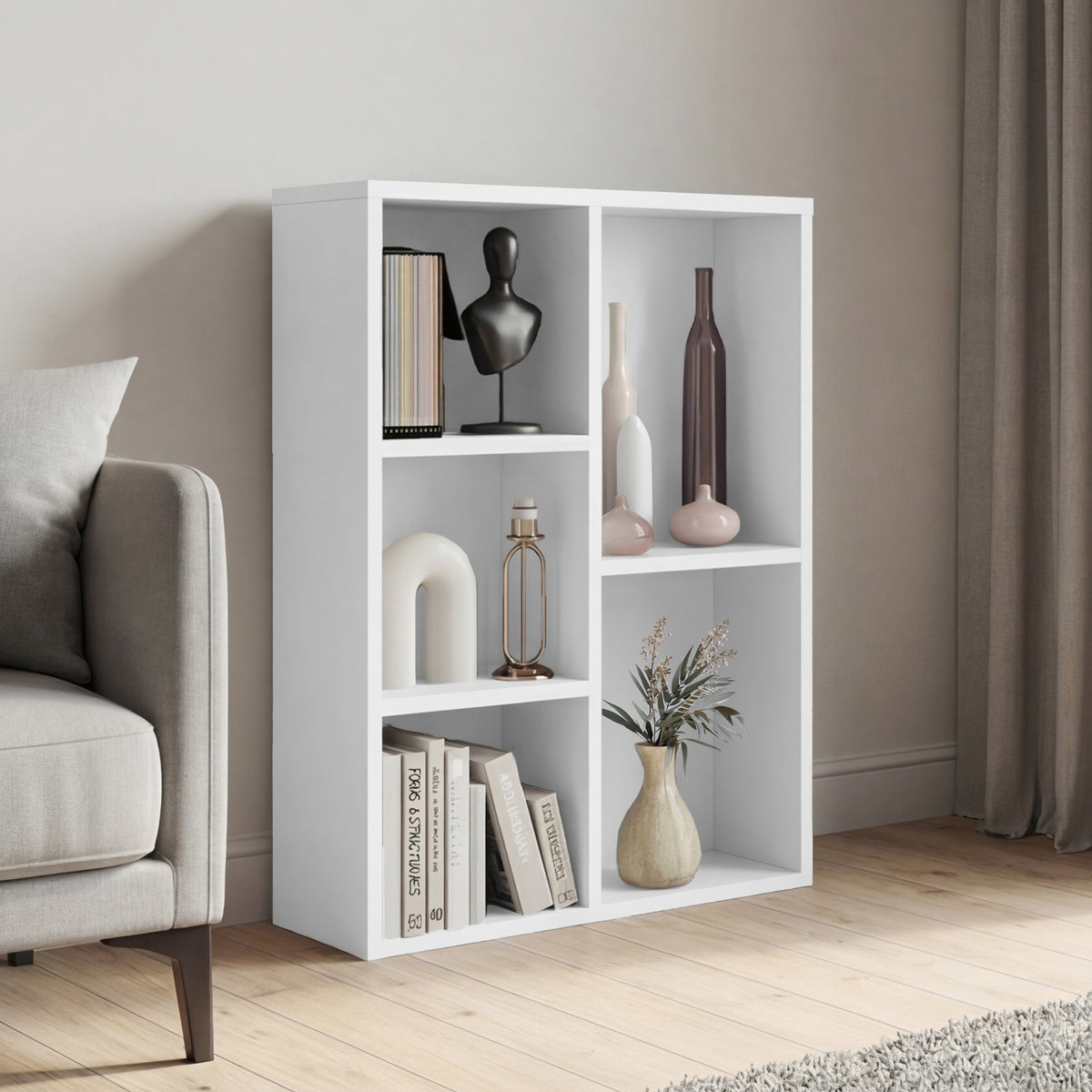 5-Cube Storage Cabinet Unit, White
