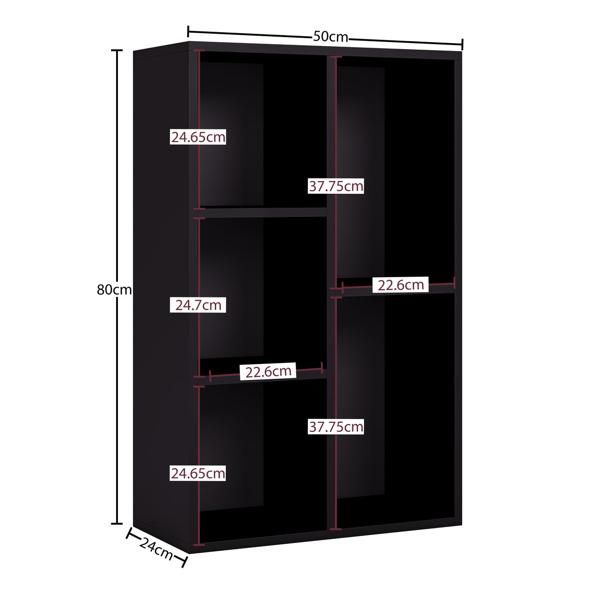 5-Cube Storage Cabinet Unit, Black