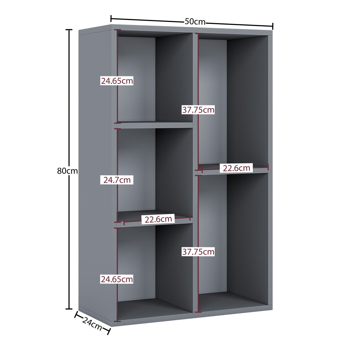 5-Cube Storage Cabinet Unit, Grey