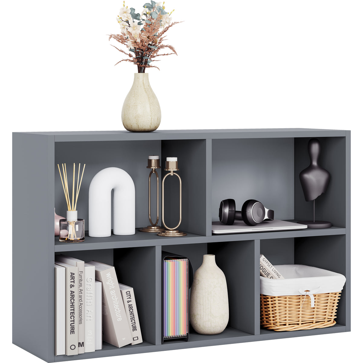 5-Cube Storage Cabinet Unit, Grey