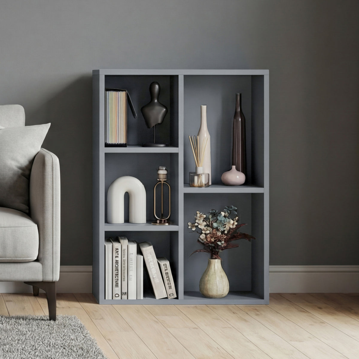 5-Cube Storage Cabinet Unit, Grey