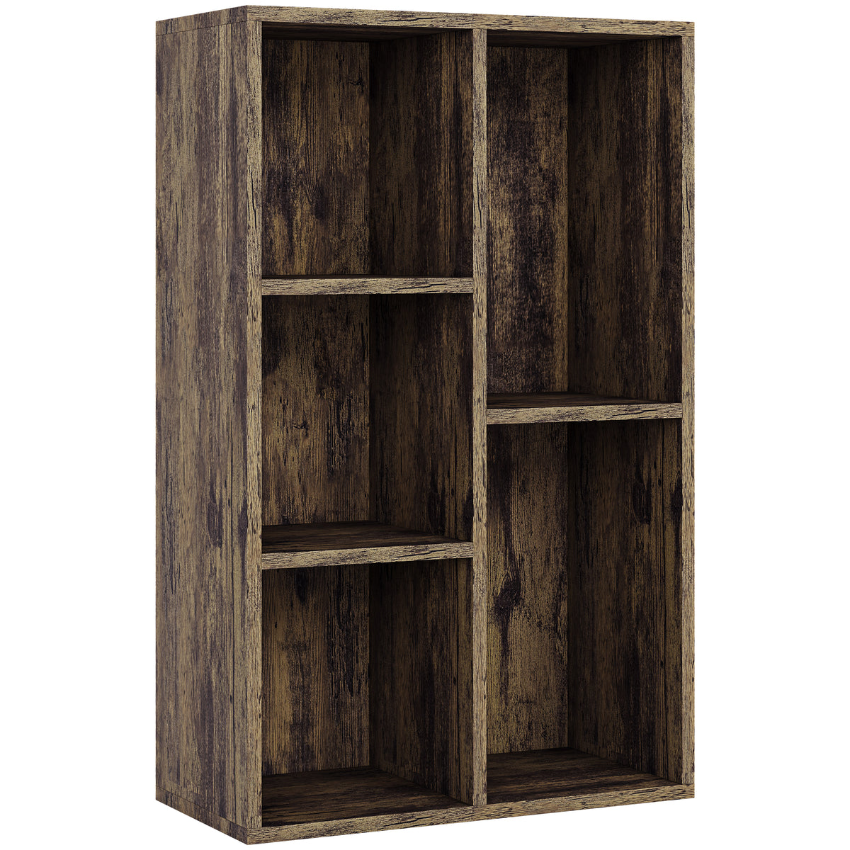 5-Cube Storage Cabinet Unit, Dark Wood