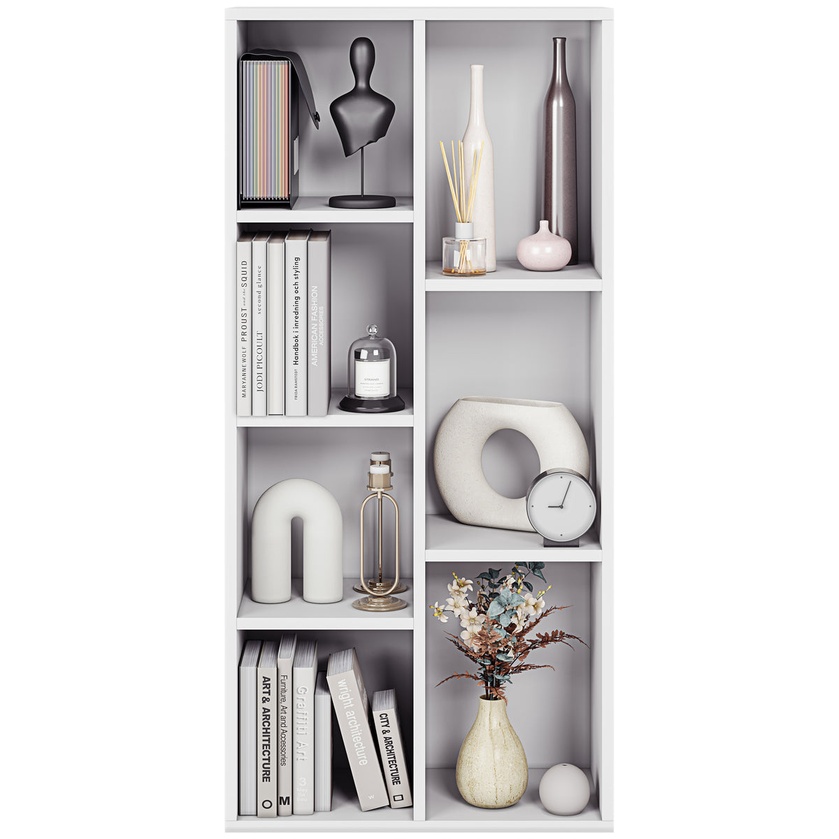 7-Cube Storage Cabinet Unit, White