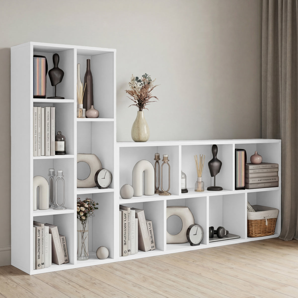 7-Cube Storage Cabinet Unit, White