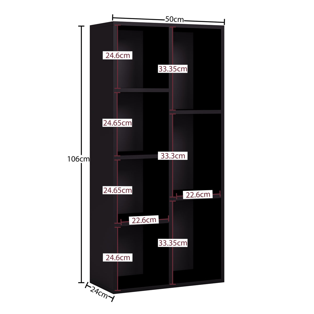 7-Cube Storage Cabinet Unit, Black