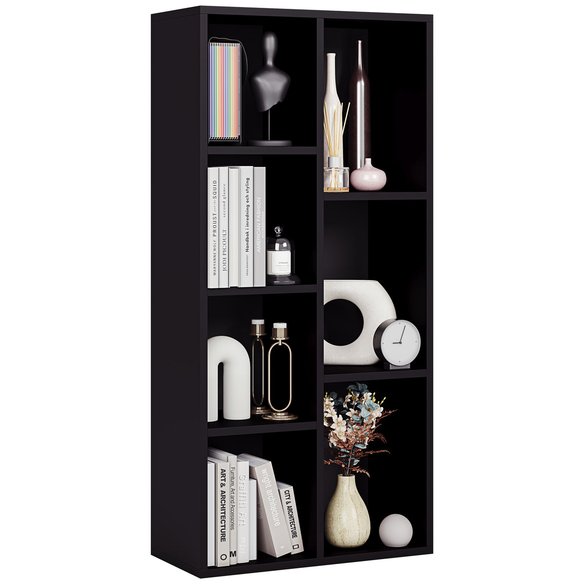 7-Cube Storage Cabinet Unit, Black