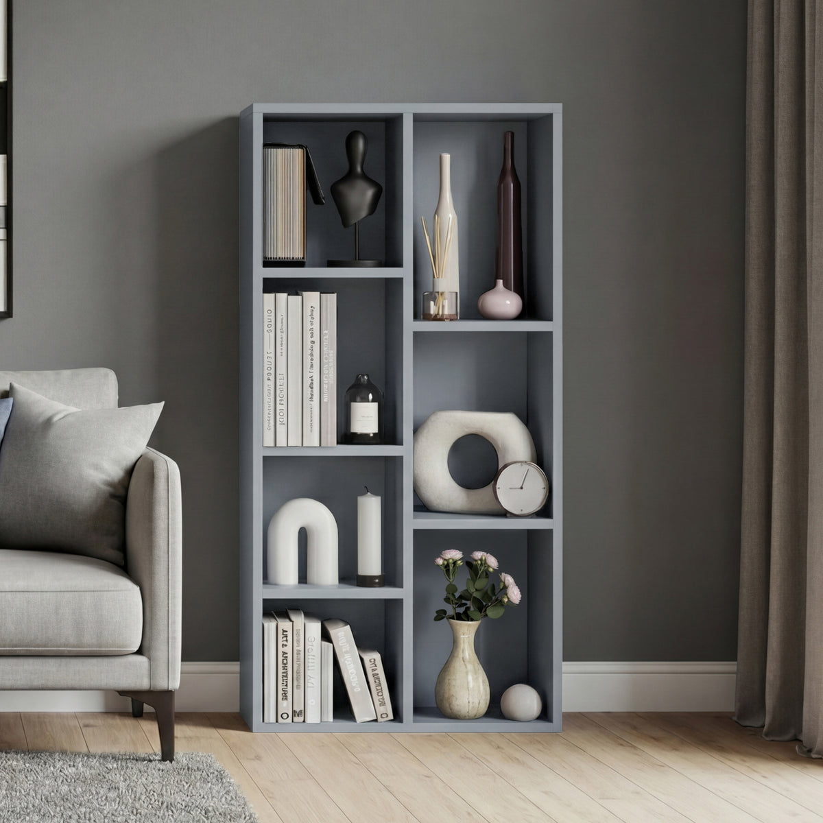 7-Cube Storage Cabinet Unit, Grey