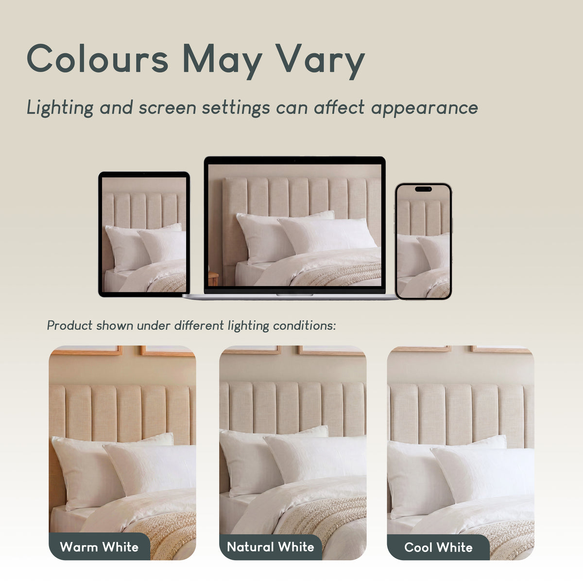 Vellaro Single Ottoman Fabric Bed & Mattress, Beige Linen