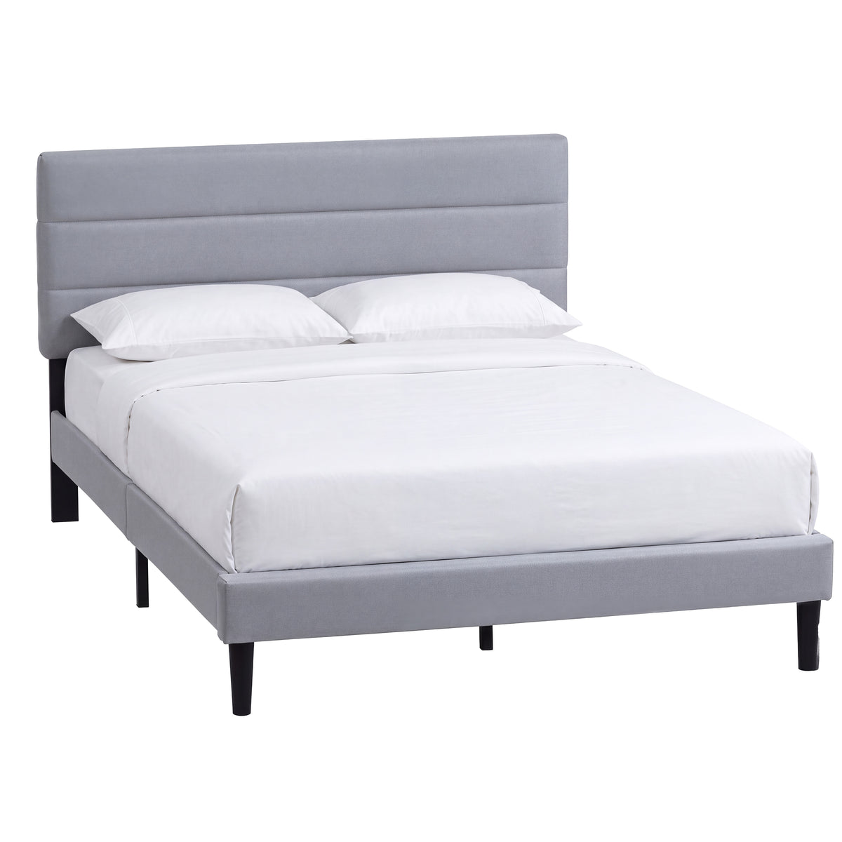 Vandura King Size Fabric Bed, Light Grey Linen