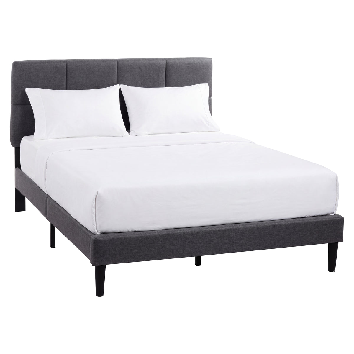 Velmora Double Fabric Bed and Mattress Dark Grey Linen