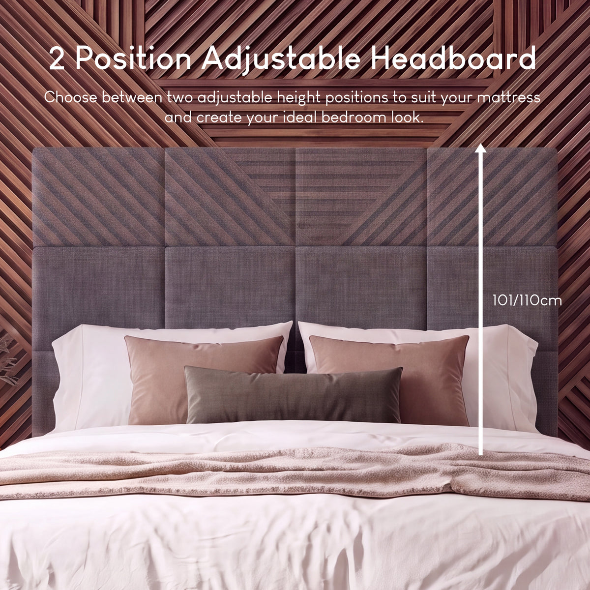 Velmora Double Fabric Bed and Mattress Dark Grey Linen