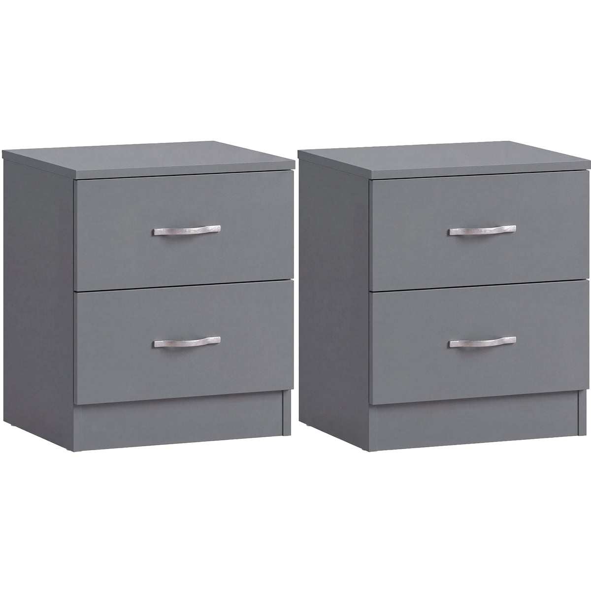 Riano 2 Drawer Bedside Chest Set Grey Bedroom Storage Unit