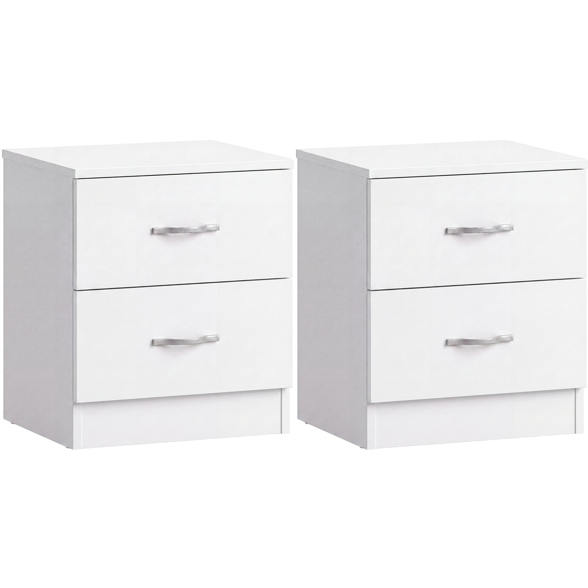 Riano 2 Drawer Bedside Chest Set White Bedroom Storage Unit