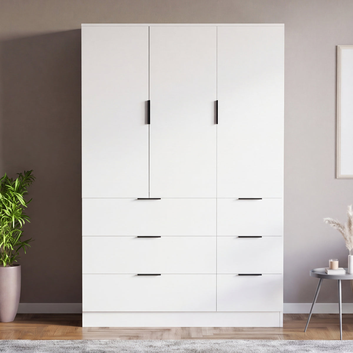 Trega 3 Door 6 Drawer Wardrobe, White