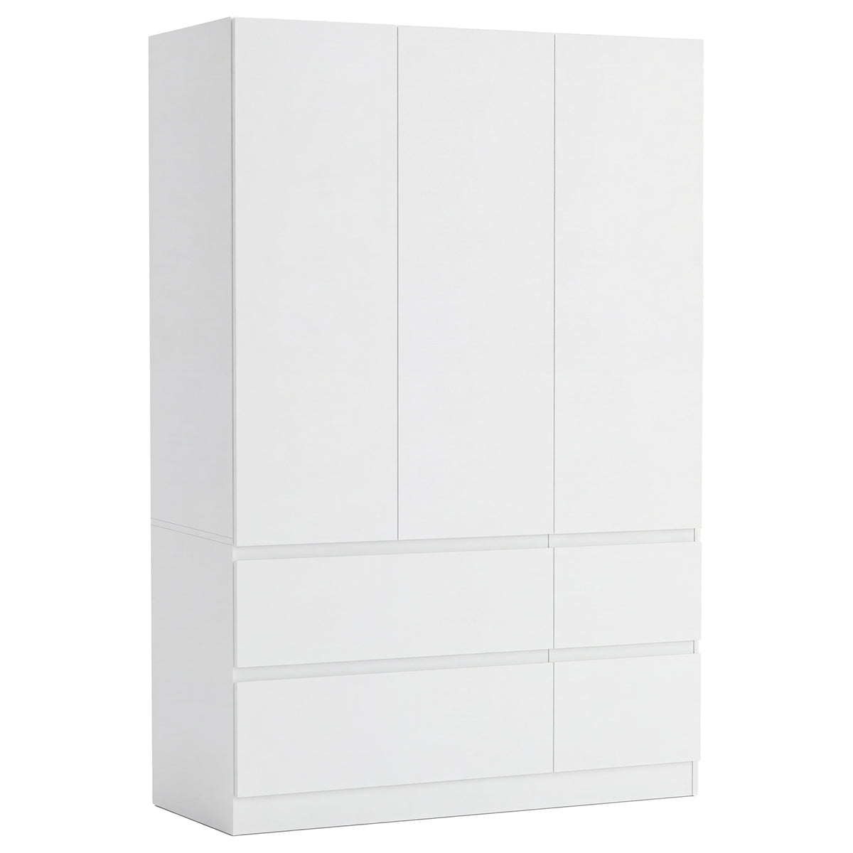 Denver 3 Door 4 Drawer Wardrobe, White