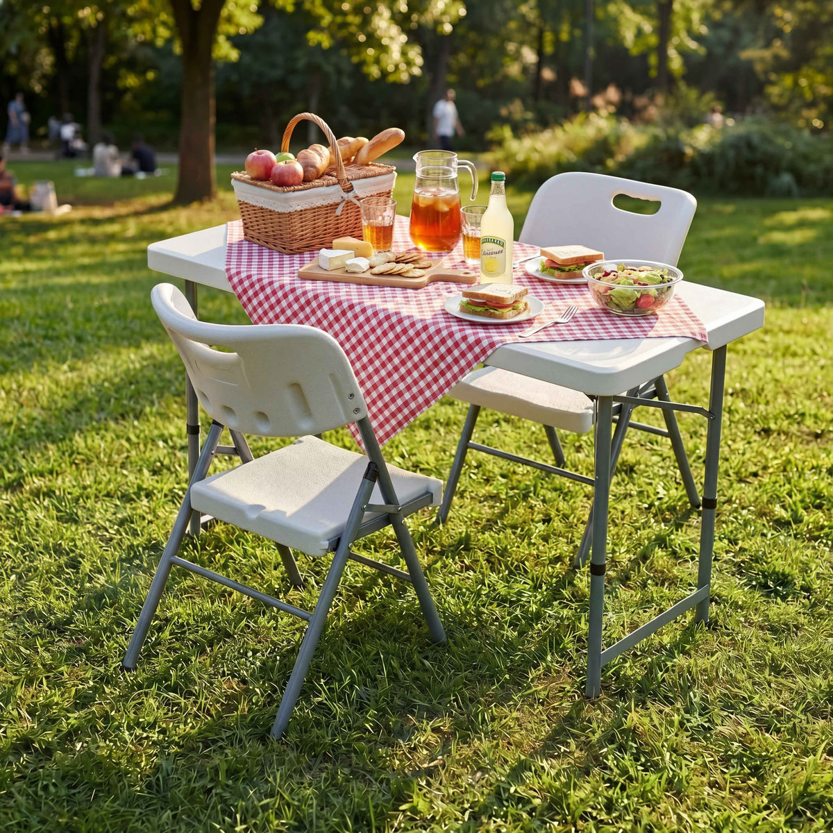 Folding 4ft Table & Set of 2 Folding Chairs