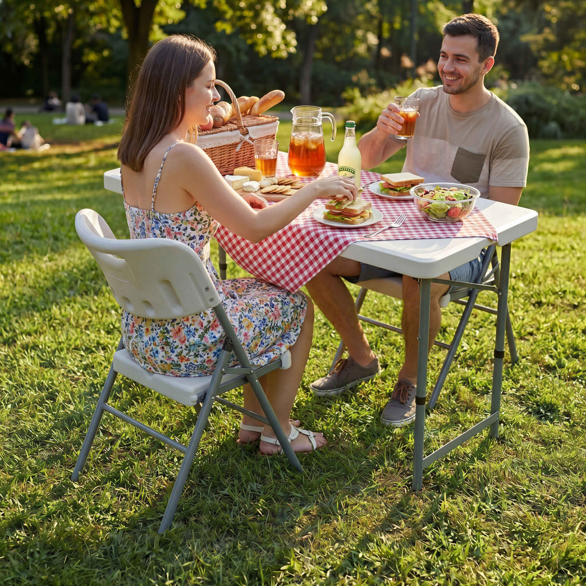 Folding 4ft Table & Set of 2 Folding Chairs