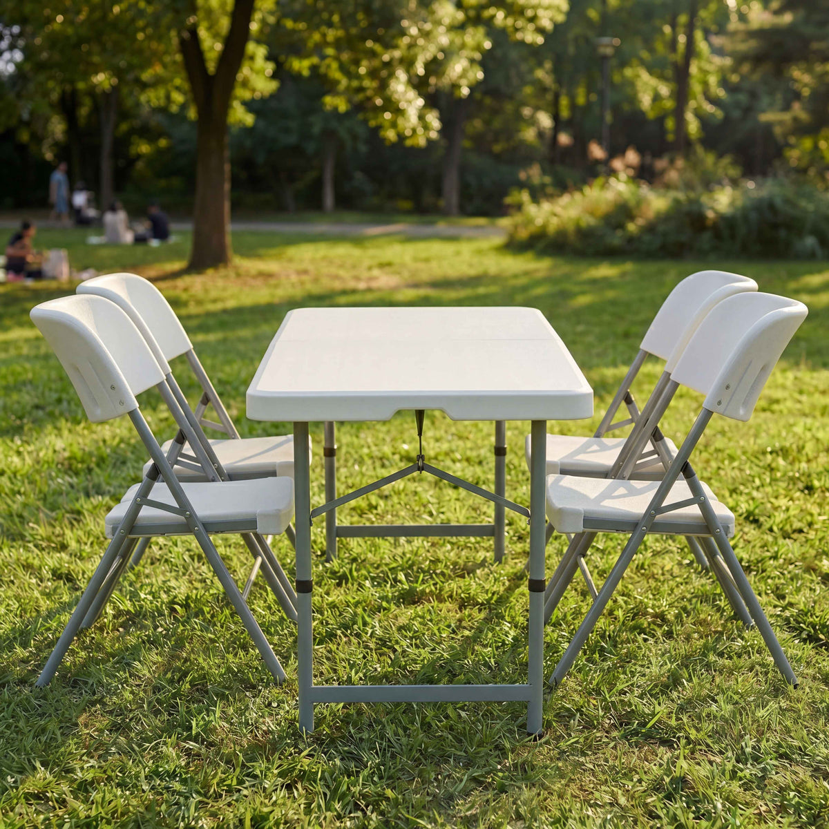 Folding 4ft Table & Set of 4 Folding Chairs