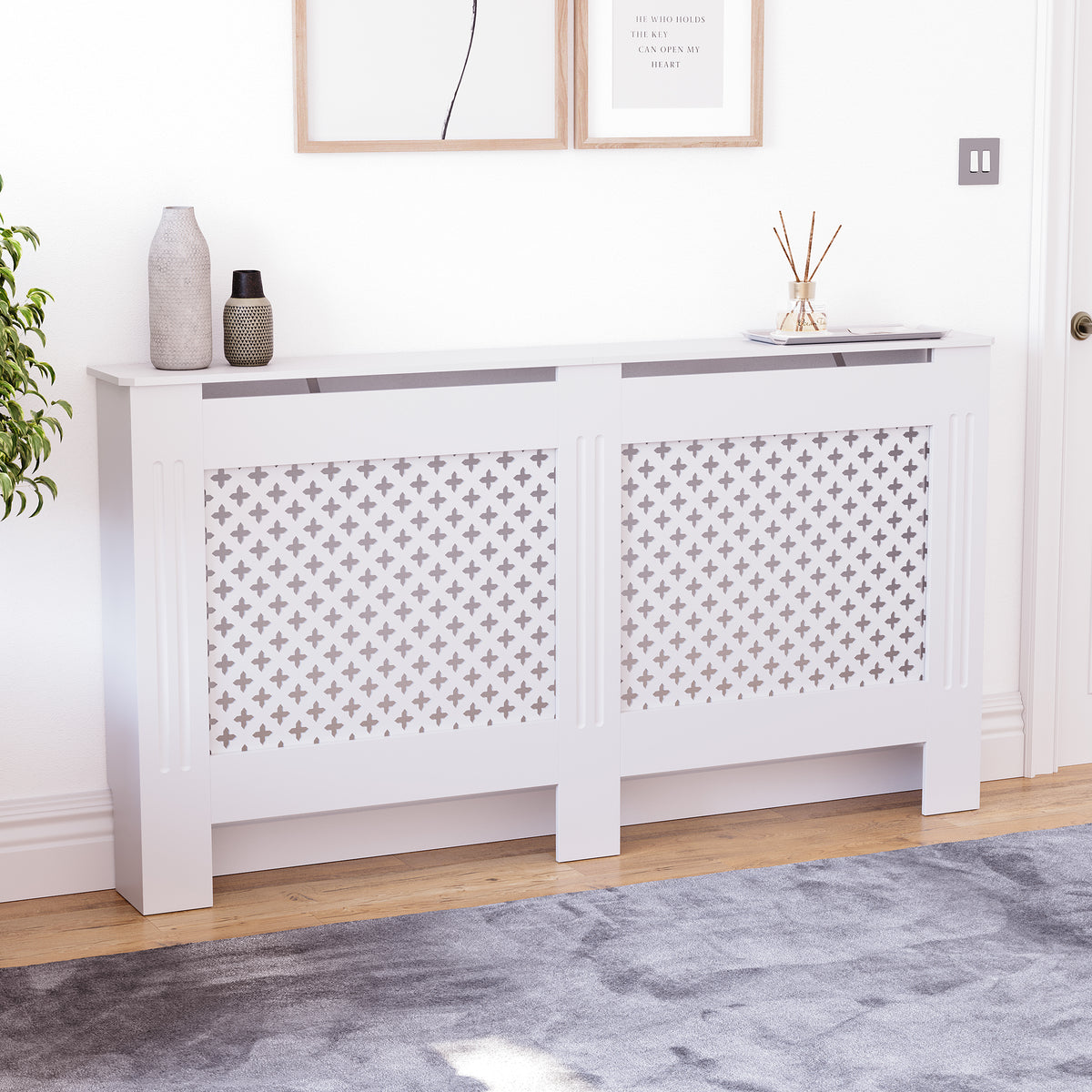 Oxford Radiator Cover - White, Large