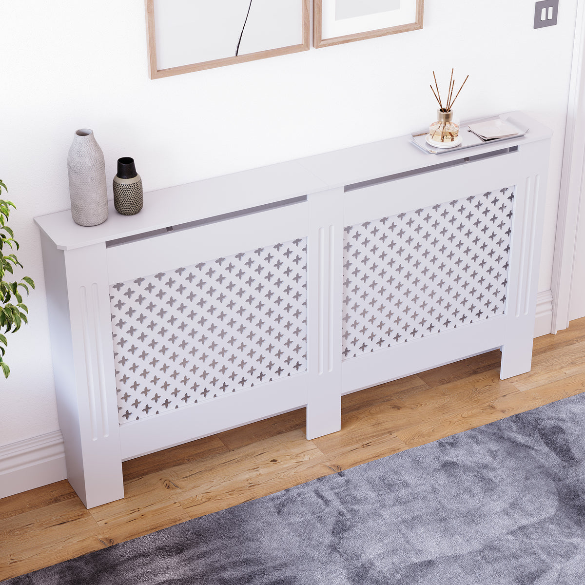 Oxford Radiator Cover - White, Large