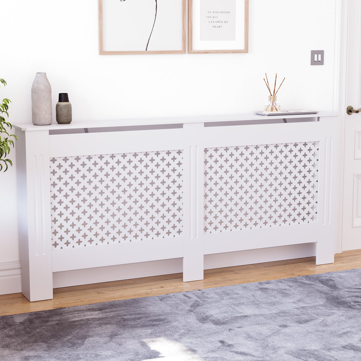 Oxford Radiator Cover - White, Extra Large