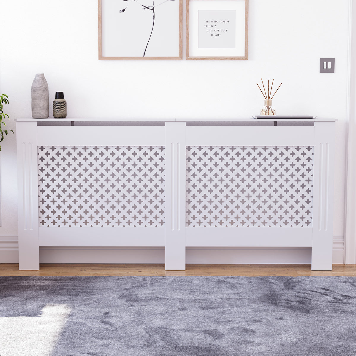 Oxford Radiator Cover - White, Extra Large