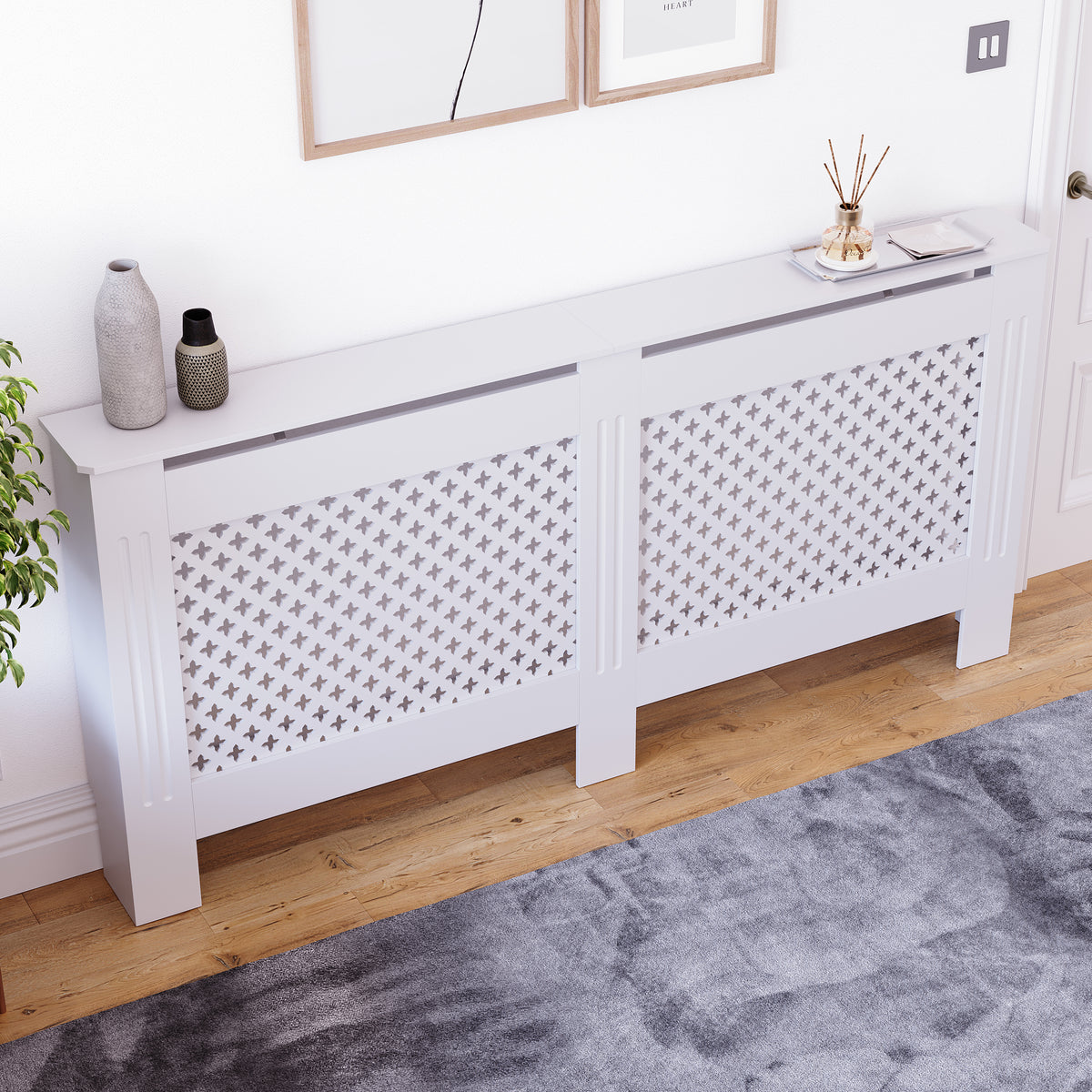 Oxford Radiator Cover - White, Extra Large