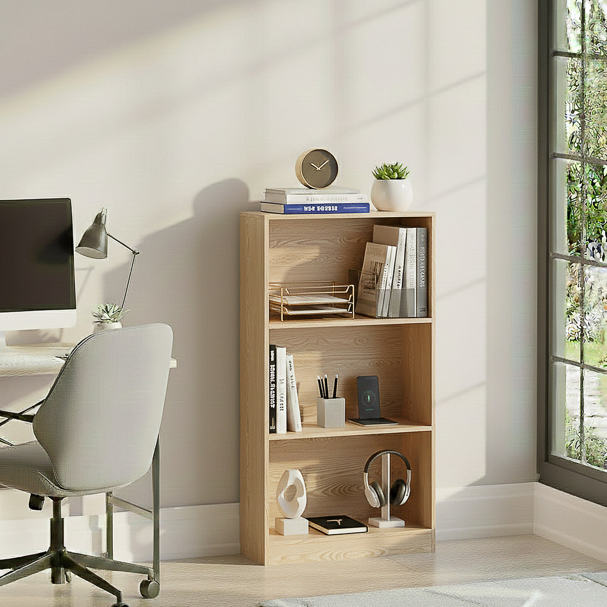 Cambridge 3-Tier Medium Bookcase - Oak