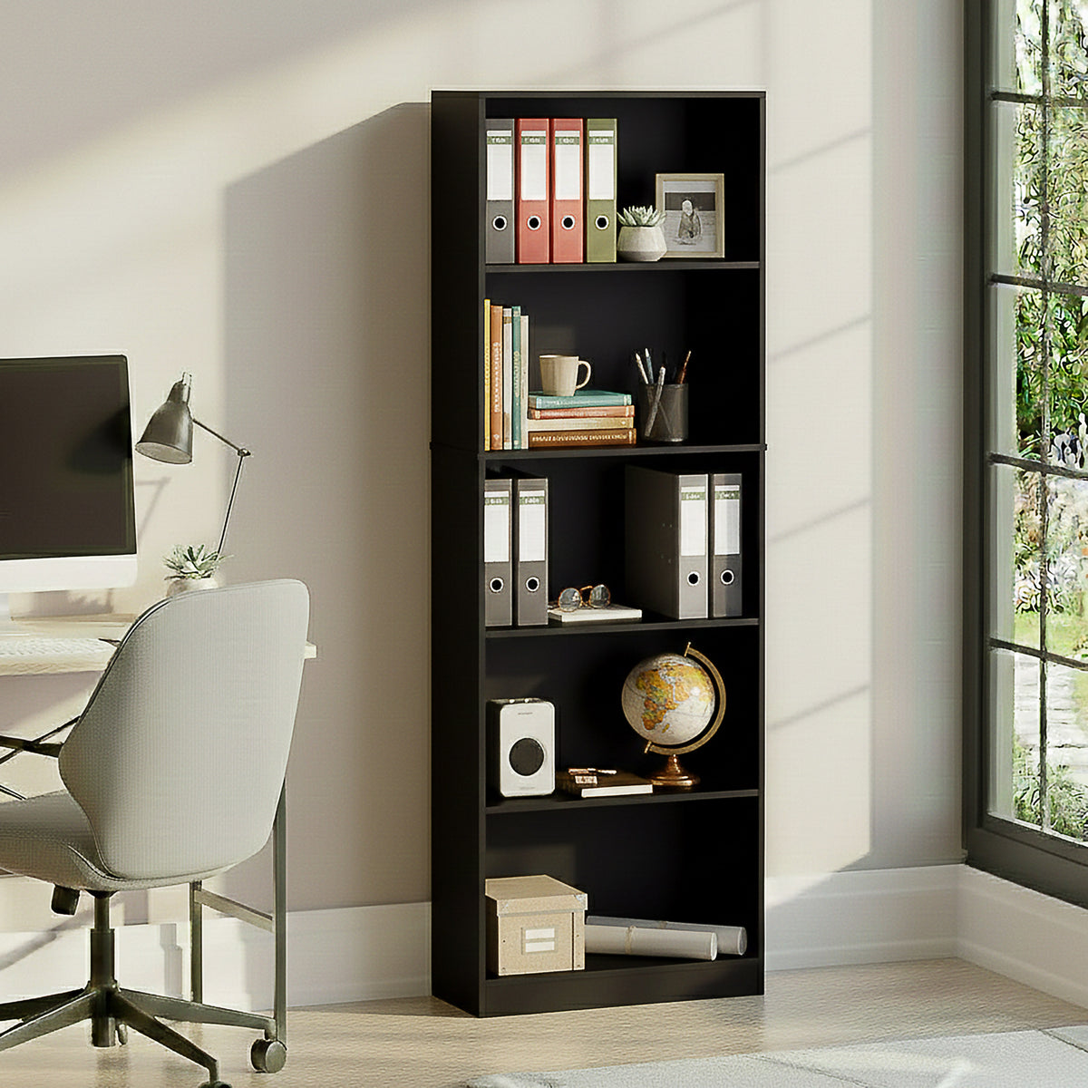 Cambridge 5-Tier Extra Large Bookcase - Black