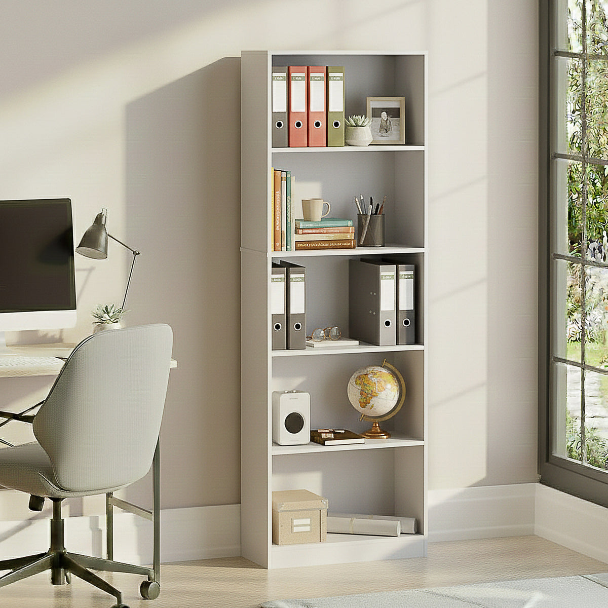 Cambridge 5-Tier Extra Large Bookcase - White