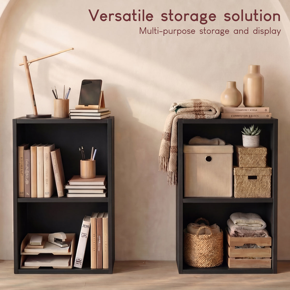 Oxford 2-Tier Cube Bookcase - Black