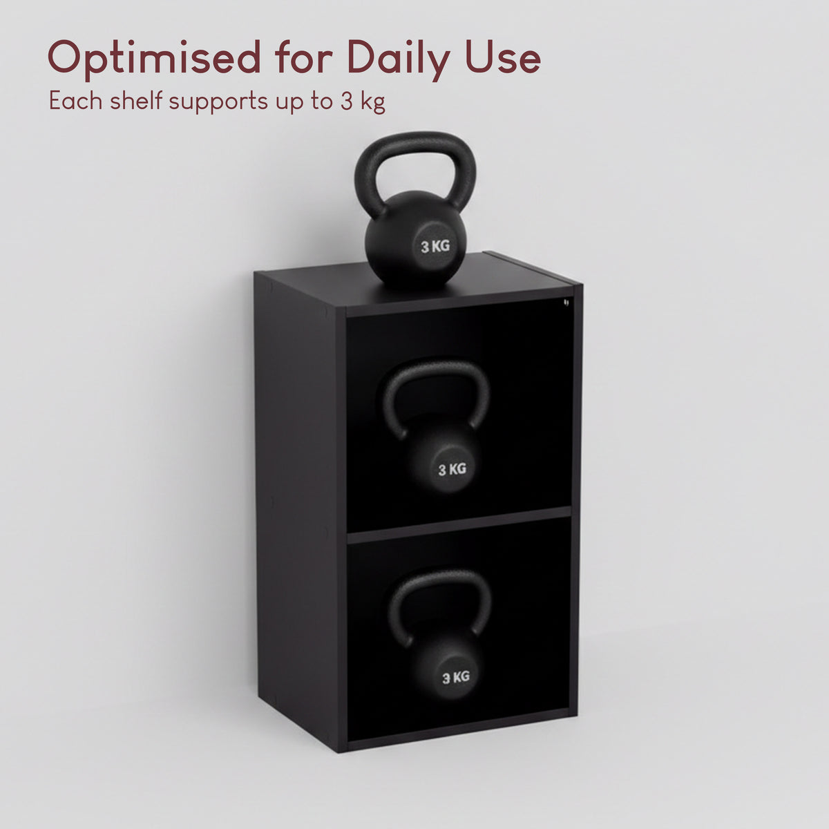 Oxford 2-Tier Cube Bookcase - Black