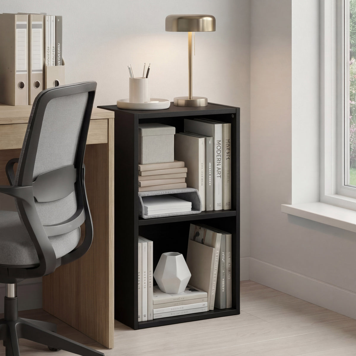 Oxford 2-Tier Cube Bookcase - Black