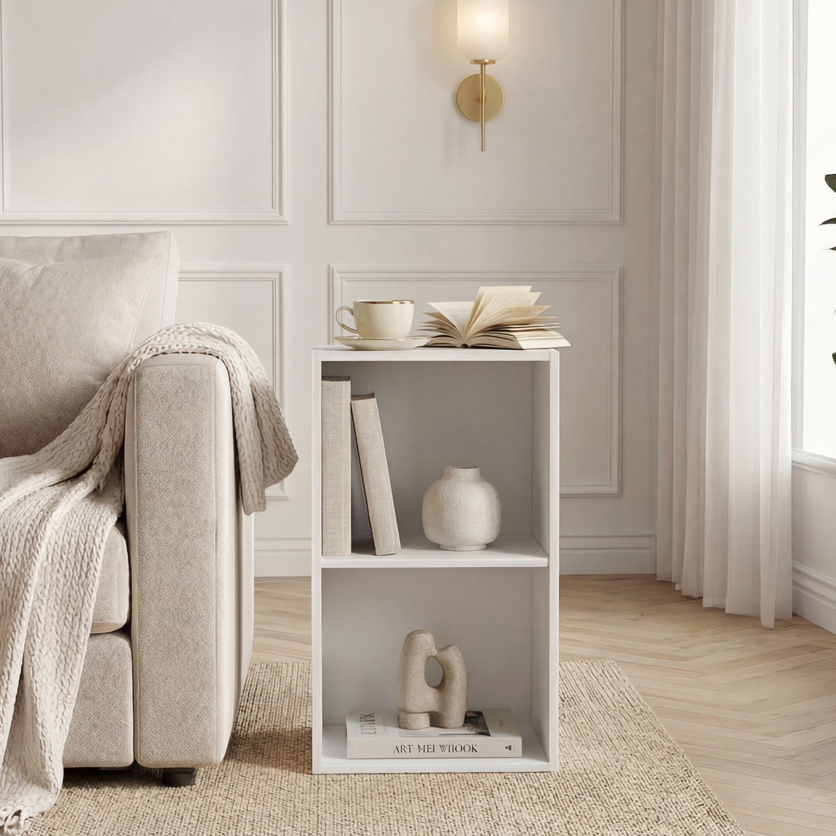 Oxford 2-Tier Cube Bookcase - White