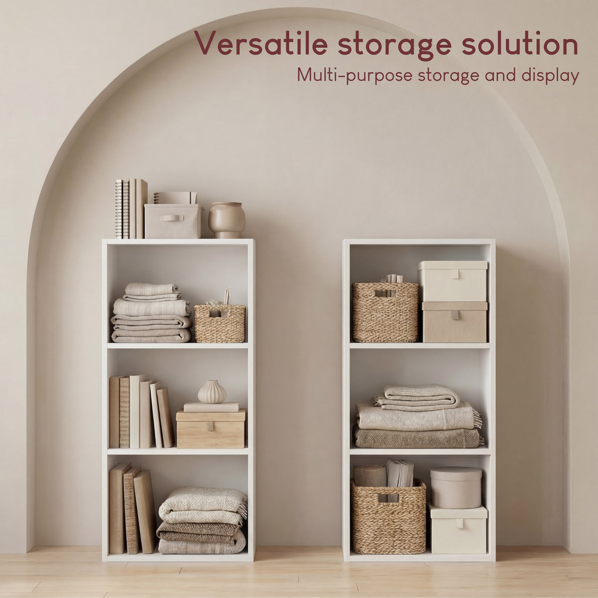 Oxford 3-Tier Cube Bookcase - White