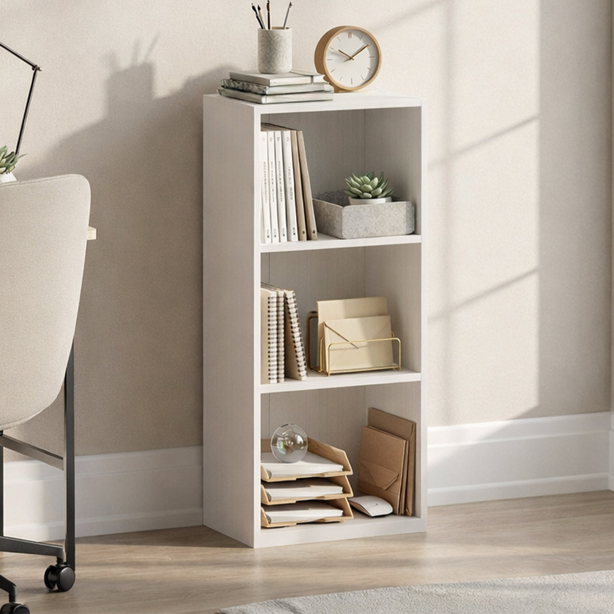 Oxford 3-Tier Cube Bookcase - White