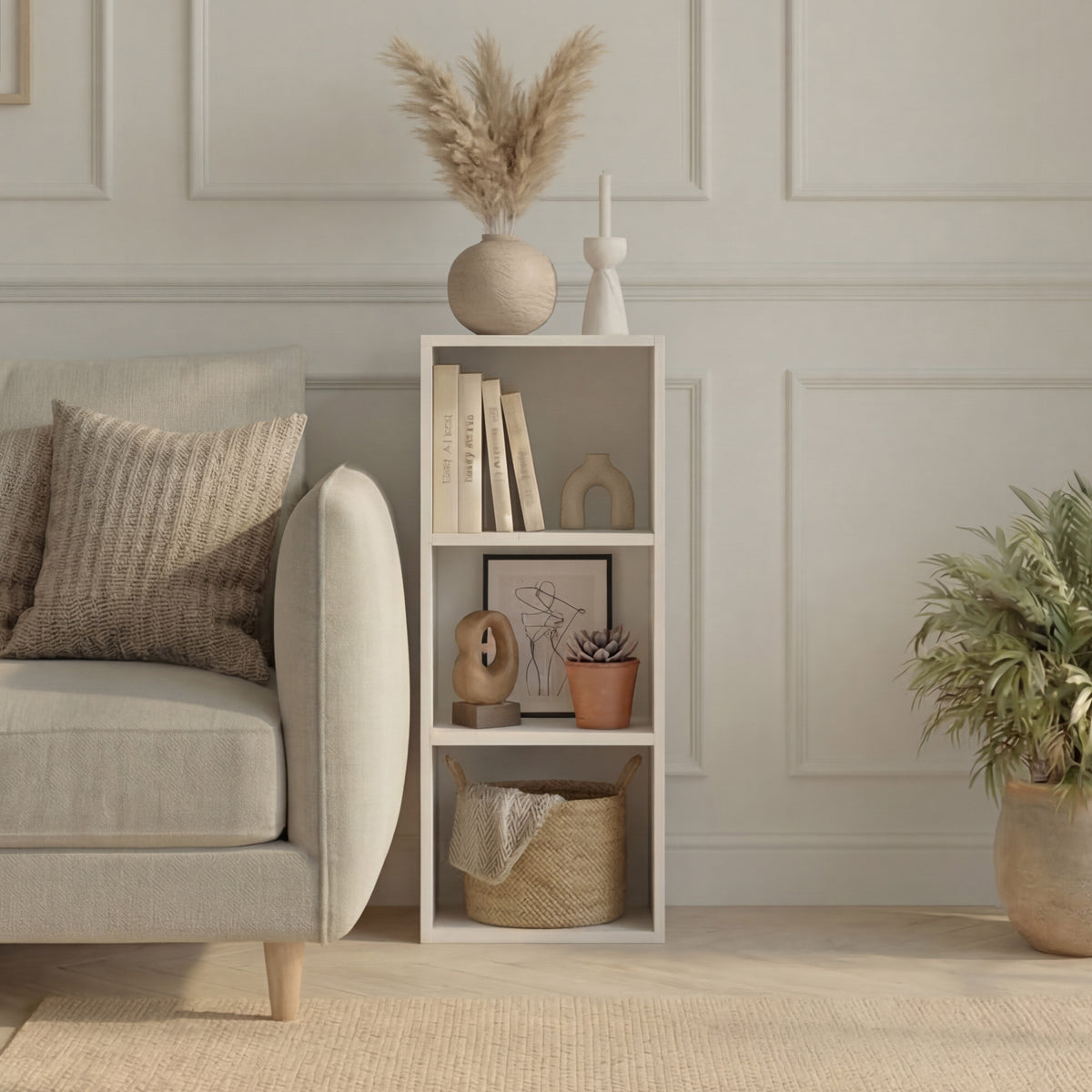 Oxford 3-Tier Cube Bookcase - White