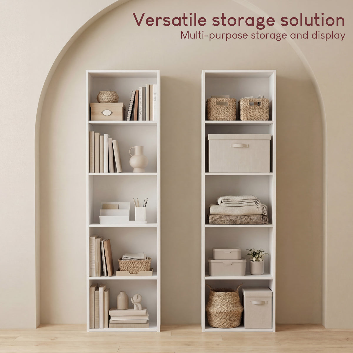Oxford 5-Tier Cube Bookcase - White
