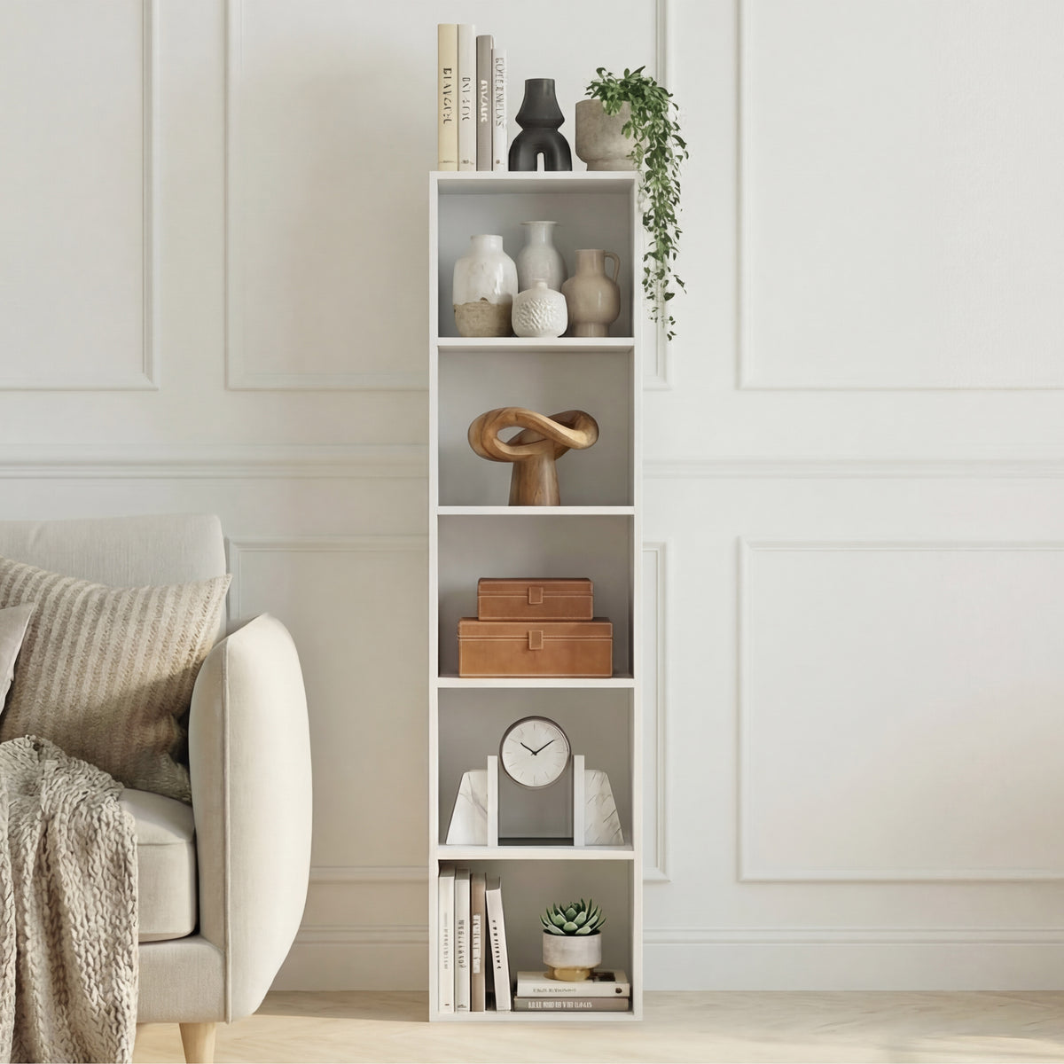 Oxford 5-Tier Cube Bookcase - White