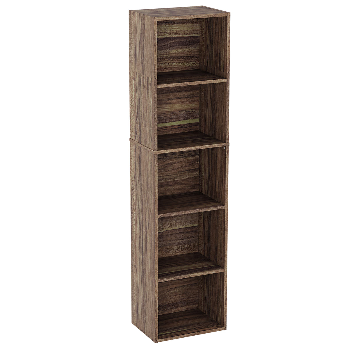 Oxford 5-Tier Cube Bookcase - Walnut