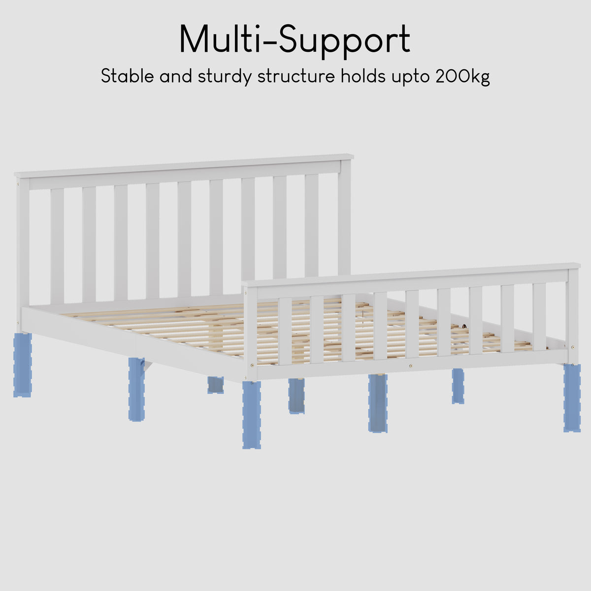 Milan Wooden Bed, High Foot