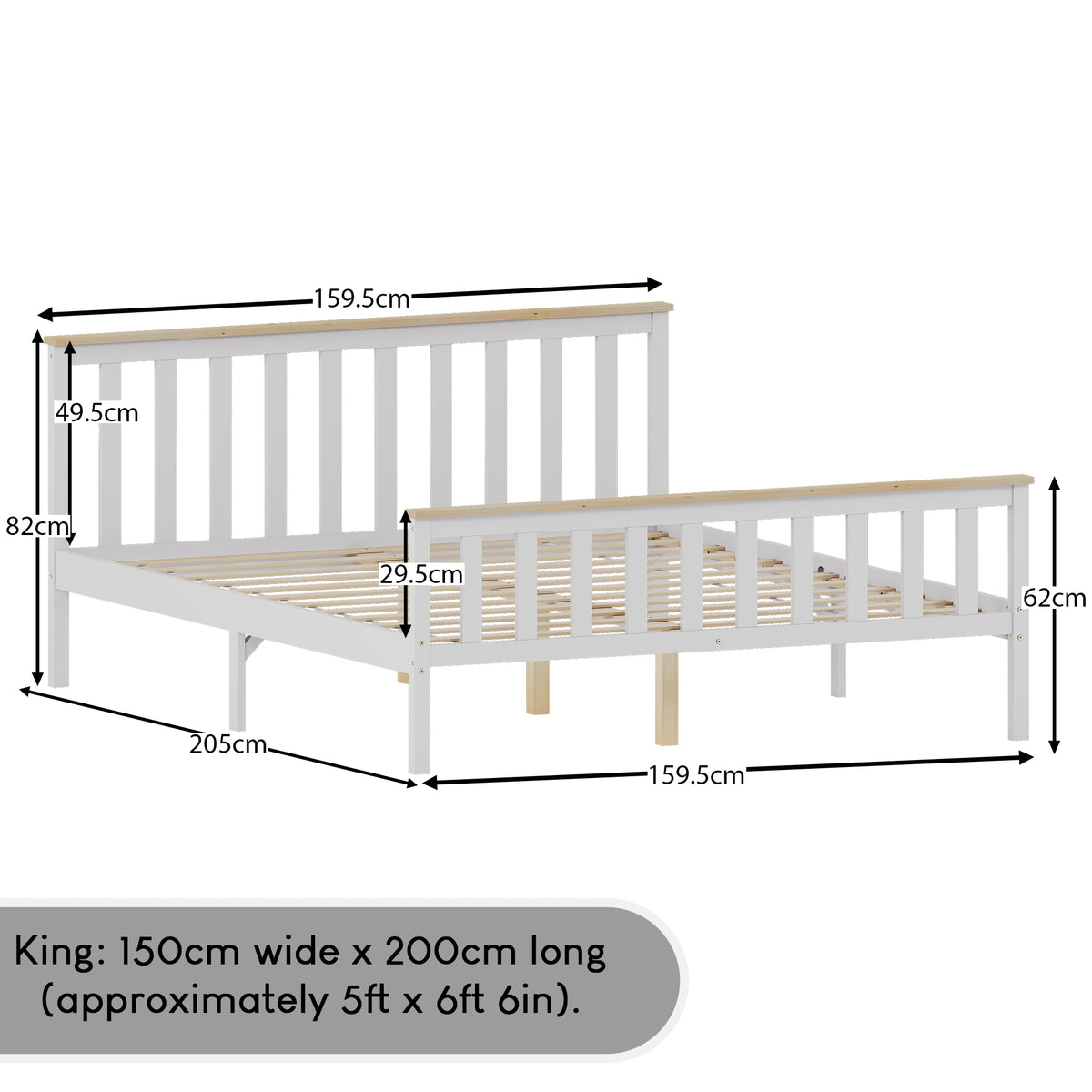 Milan Wooden Bed, High Foot