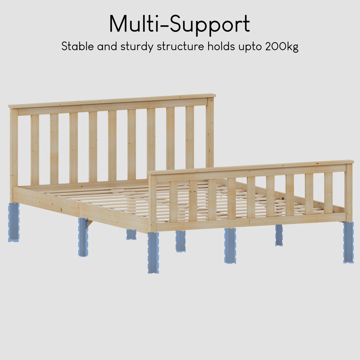 Milan Wooden Bed, High Foot