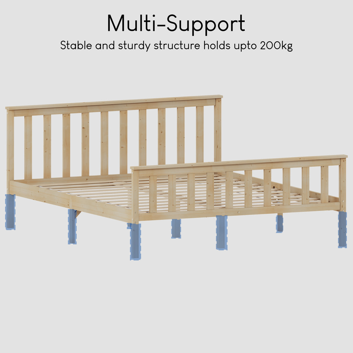 Milan Wooden Bed, High Foot