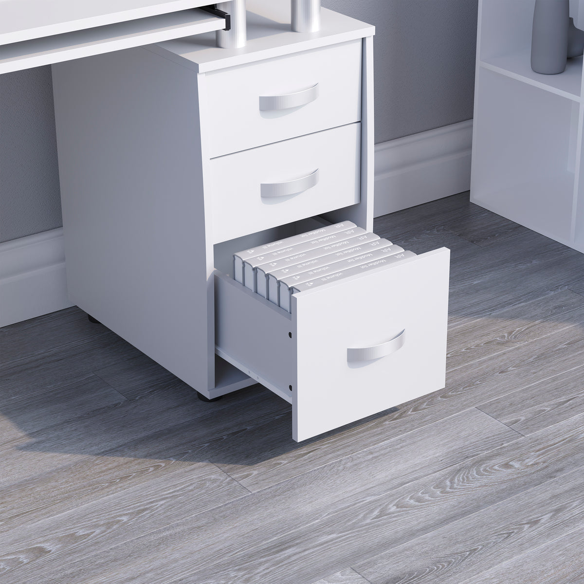 Otley 3-Drawer 1-Door Computer Desk, White
